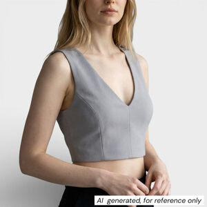 Aritzia WILFRED Dauphine Sleeveless Taupe Grey Top, Normcore Office, Sz xs